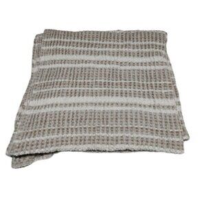 Inup Home Beige White Cotton Throw Blanket 70" x 46"